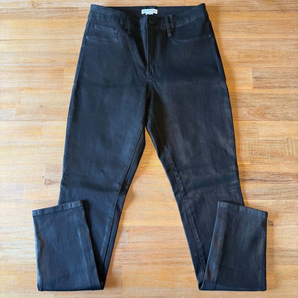 Good American Coated Skinny Jeans Black